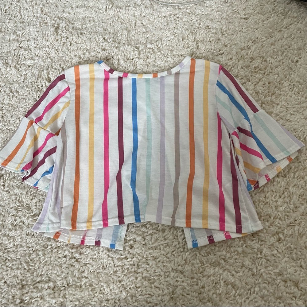 Rainbow open back crop top